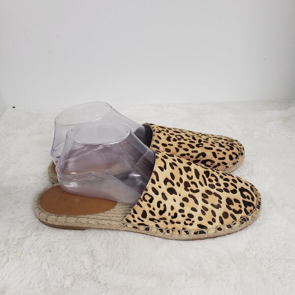 Gap Brown Leopard Hair on Hide Jute Sole Slip On Espadrille Size 11 - Picture 3 of 16